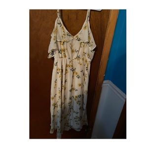 Torrid size 2 flowy cold shoulder sunflower dress